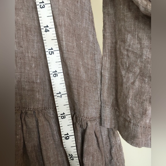 ❣️sold❣️lenok linen Brown Dress Size Small Knee Length Pockets - Picture 7 of 10